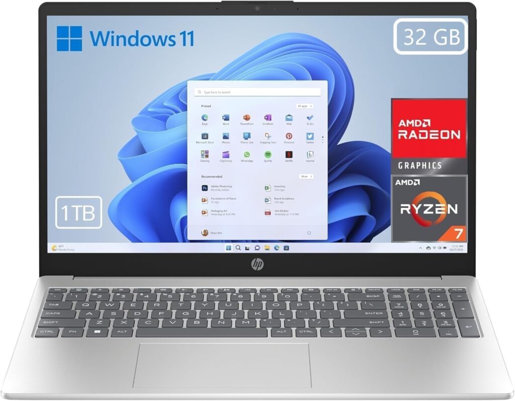 HP 15-fc0243ns – Ordenador portátil de 15.6″ FHD...