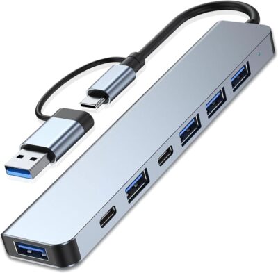 Hub USB C 7 en 1, Adaptador USB C con USB 3.0 + 2 Tipo C...