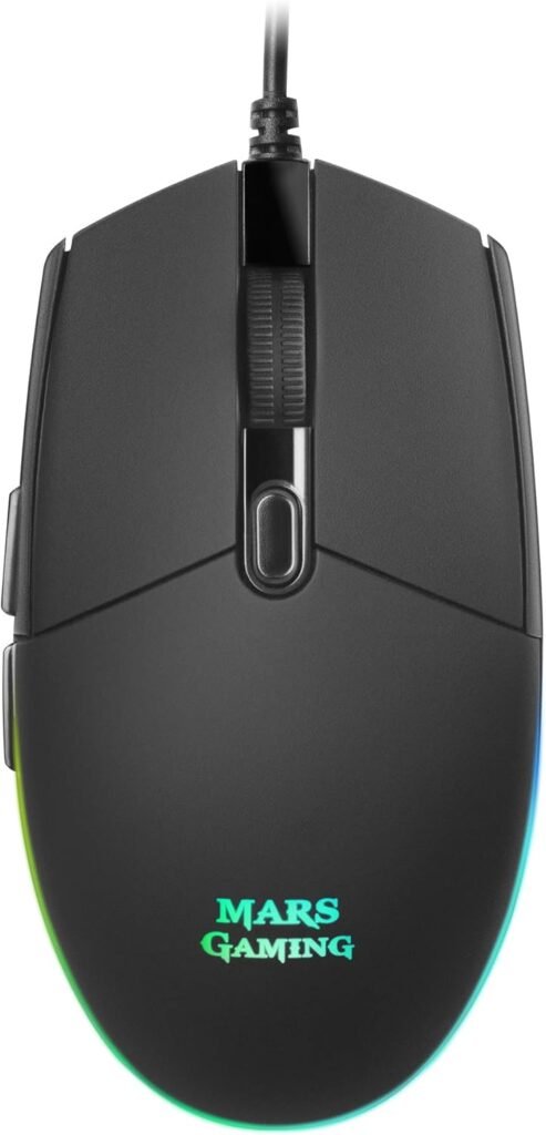 Mars Gaming MMG, Ratón Gaming Compacto 3200 dpi RGB Flow...